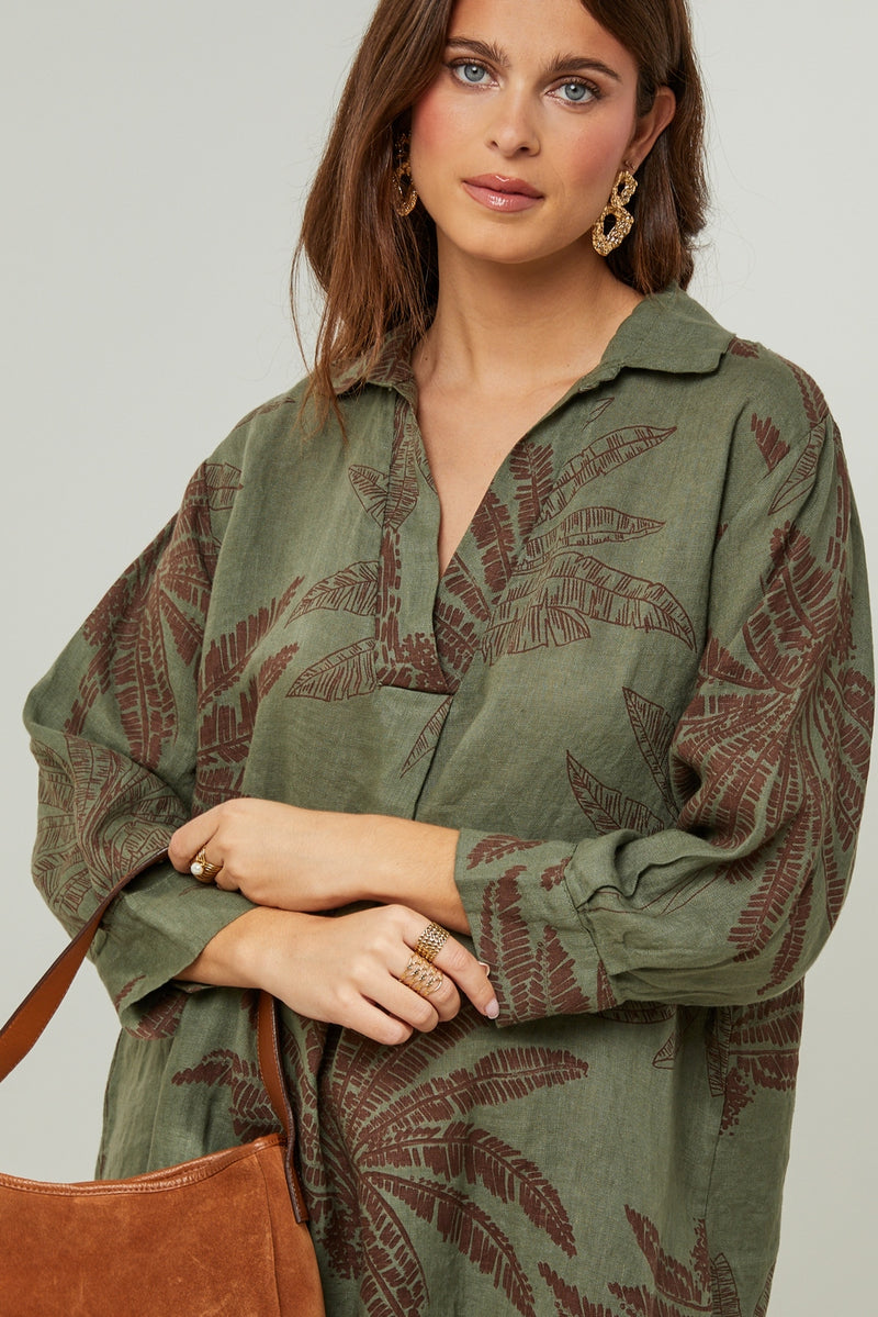 Autour Du Lin - Robe - Kaki - Femme