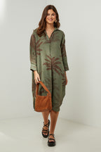 Autour Du Lin - Vestido - Caqui - Mujer