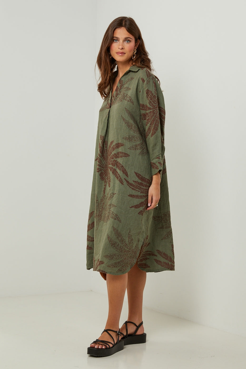 Autour Du Lin - Vestido - Caqui - Mujer