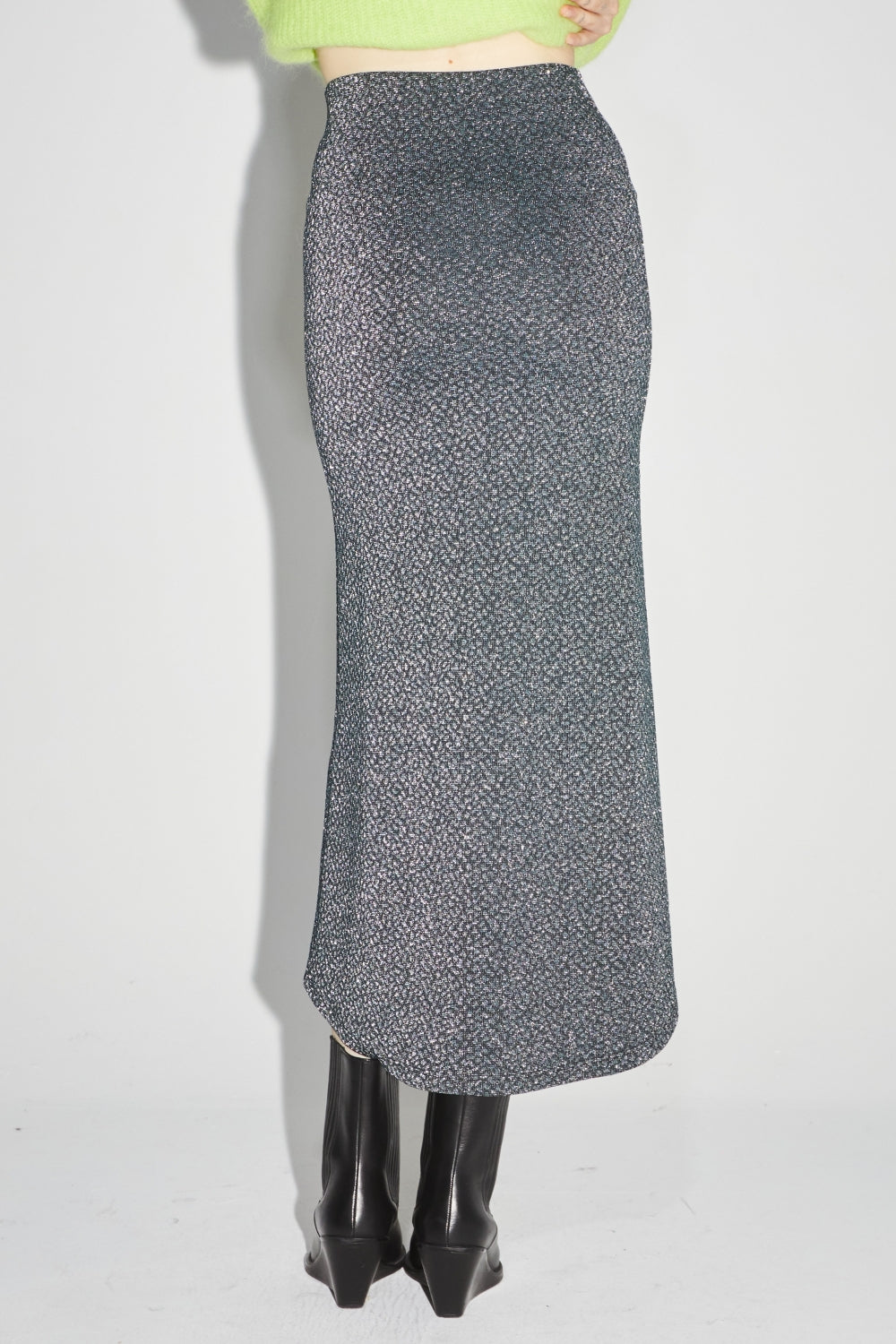 The Serena Maxi Skirt in Léo Green Knit