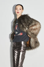 Bomber Zephyr Fausse Fourrure Tie And Dye