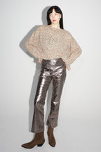 Le Pantalon Rodney Effet Cuir Métallisé Grey