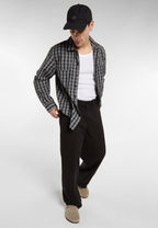 247 Garment Dye Loose Work Trousers - Black
