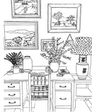 Intérieurs : Carnet De Coloriage - Zoé De Las Cases