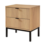 Tara - Table De Chevet 2 Tiroirs - Effet Bois