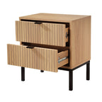 Tara - Table De Chevet 2 Tiroirs - Effet Bois