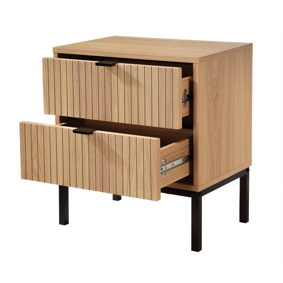 Tara - Table De Chevet 2 Tiroirs - Effet Bois