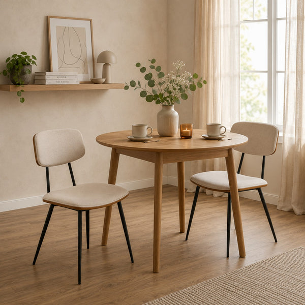 Berthe - Lot De 2 Chaises - Tissu - Écru
