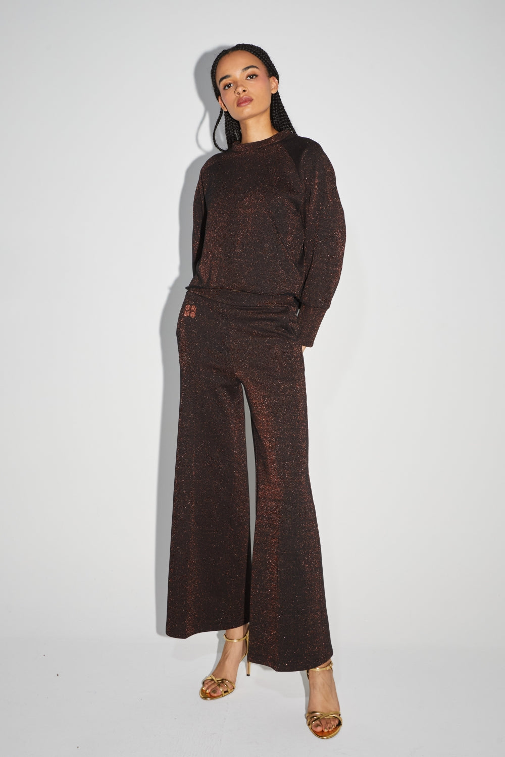 Le Pantalon Neil En Jersey Lurex Noir