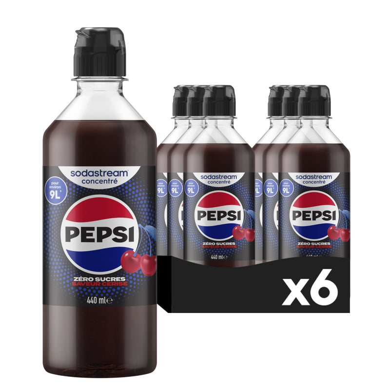 Lot De 6 Pepsi Cherry Zéro Sucres - 440Ml