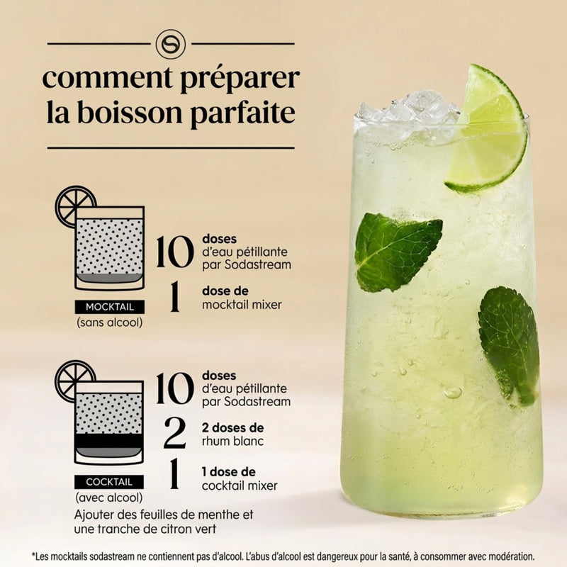 Lot De 3 Cocktails Mixer Saveur Mojito Sans Alcool - 330Ml
