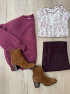 Maille En Mohair Et Laine Gaia Bordeaux