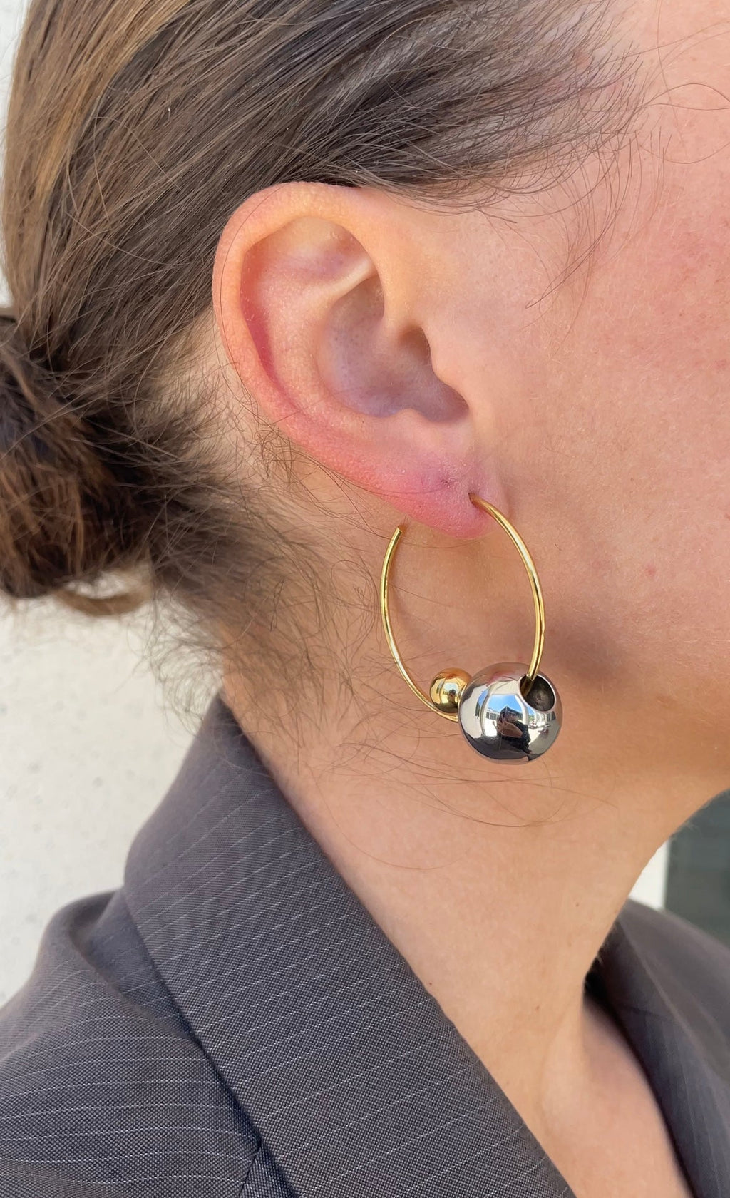 Boucles D'Oreilles Asymmetric Pearl