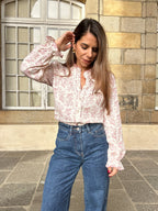 Blusa de flores Amélia rosa