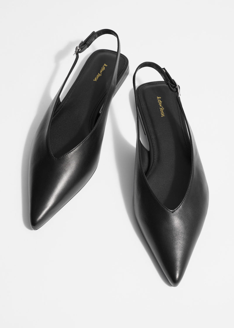 Shoes Leone Slingback Ballerina - Black - Women
