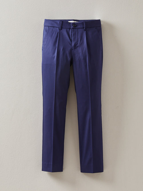 Cyrillus - Pantalon Cerem Coton Uni - Bleu Fonce Uni - Garçon