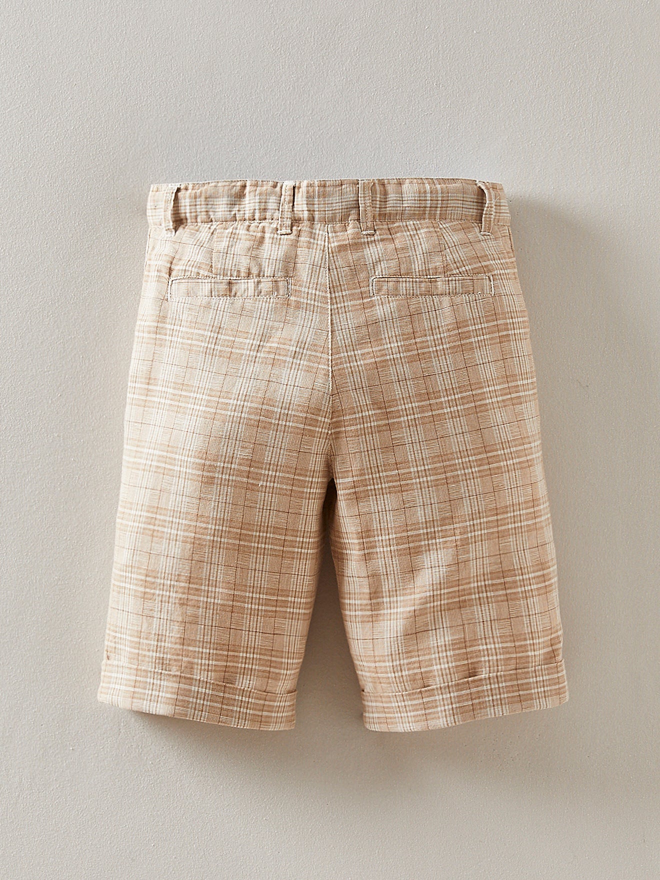 Occasion Shorts - Medium Beige Check - Boys