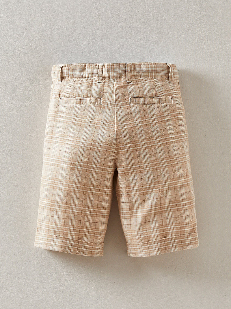 Short Cérém Co - Beige Moyen Carreaux - Garçon