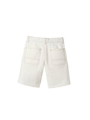 Short 5 Poches Denim - Blanc Clair Uni - Garçon