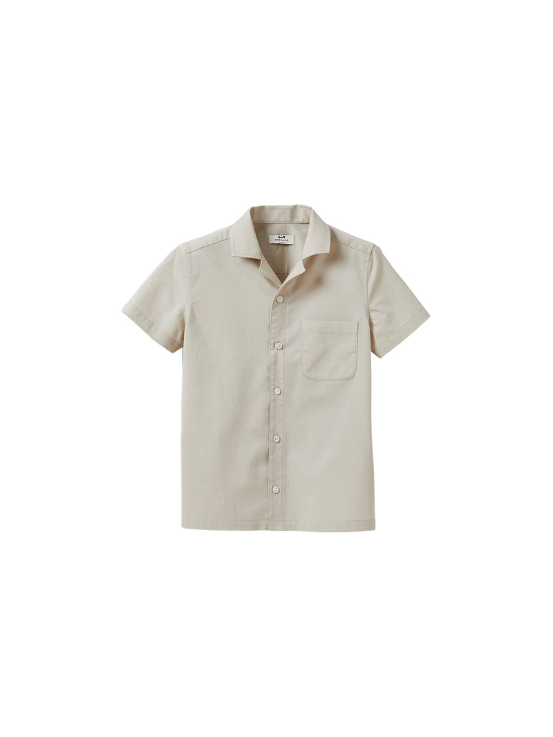 Popeline Unie - Beige Moyen Grise - Garçon