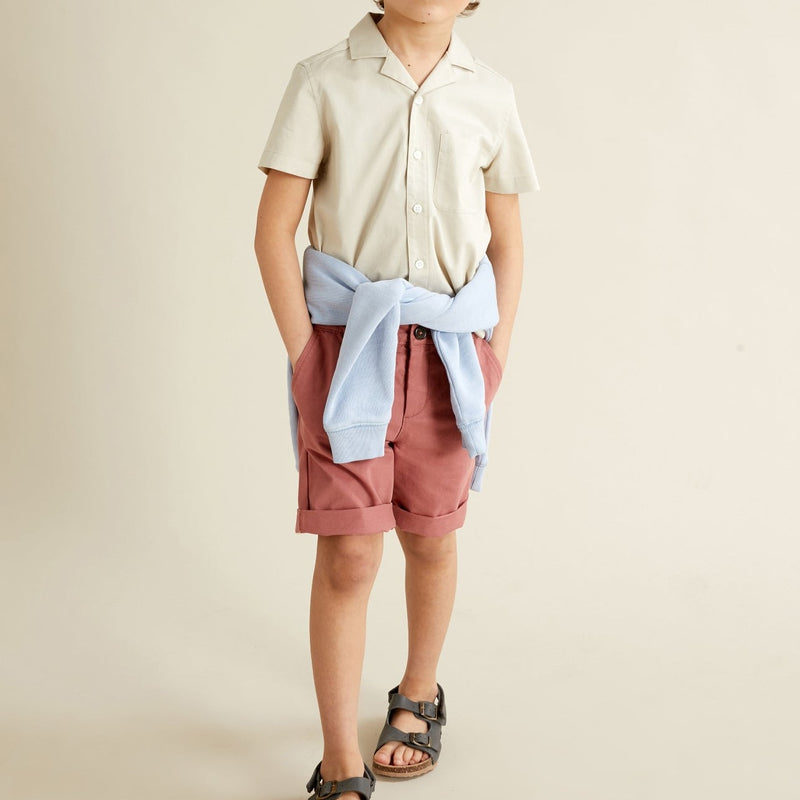 Popeline Unie - Beige Moyen Grise - Garçon