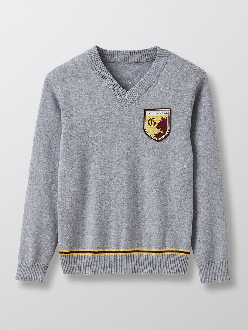Pull Hp Col V - Gris Clair Chine - Garçon