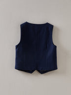 Cardigan Sans Manc - Bleu Fonce Uni - Garçon