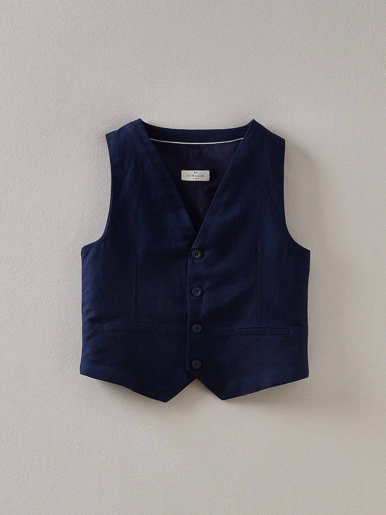 Cardigan Sans Manc - Bleu Fonce Uni - Garçon