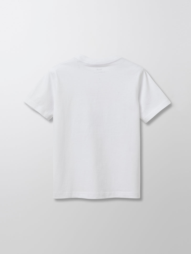 T-shirt Coupe Europe - Blanc Clair Uni - Garçon