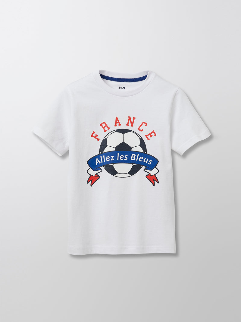 T-shirt Coupe Europe - Blanc Clair Uni - Garçon