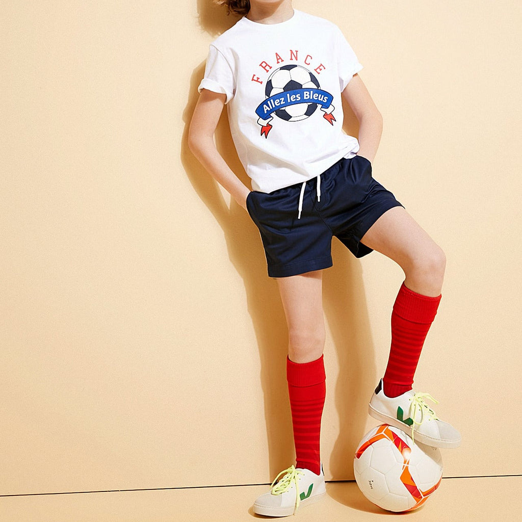 Camiseta Copa de Europa - Blanco Claro Liso - Niño