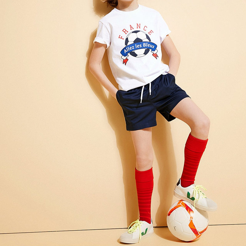 T-shirt Coupe Europe - Blanc Clair Uni - Garçon