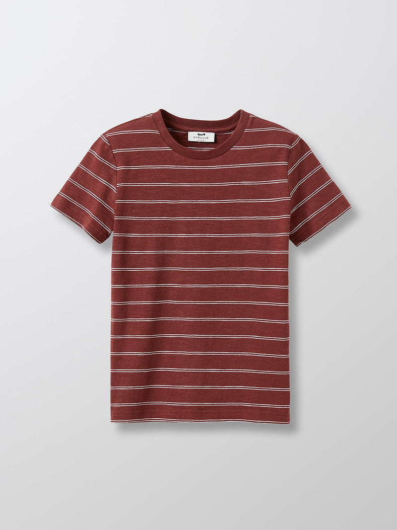 Camiseta Colin a rayas - Azul medio liso - Niño