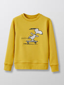 Cyrillus - Sweat Snoopy - Jaune Vif Uni - Garçon