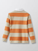 Jersey Rugby Rayas - Gris Naranja Medio - Niño