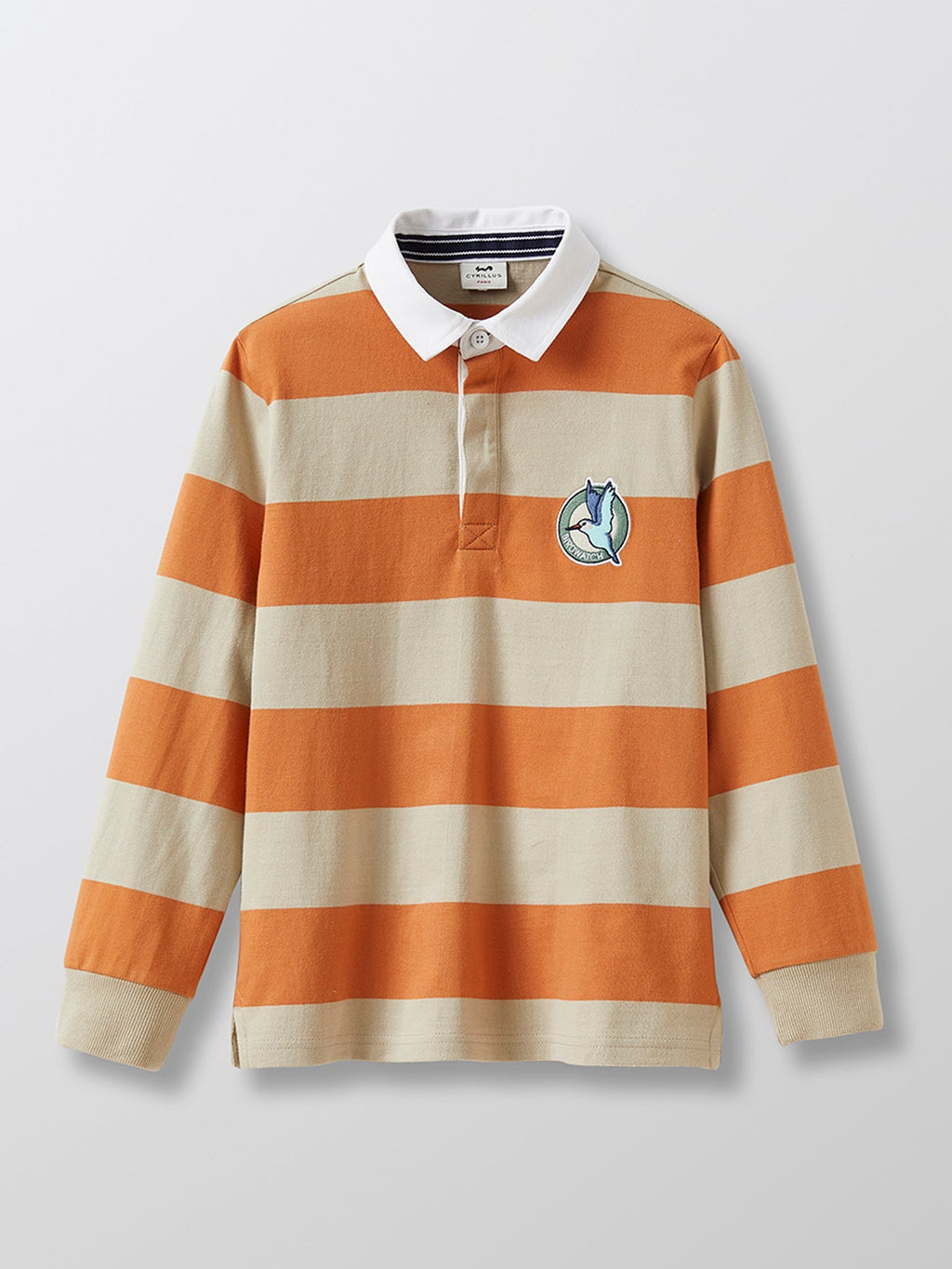 Jersey Rugby Rayas - Naranja Gris Medio - Niño