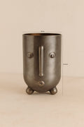 Olav - Vase - Verre - Gris Metallise