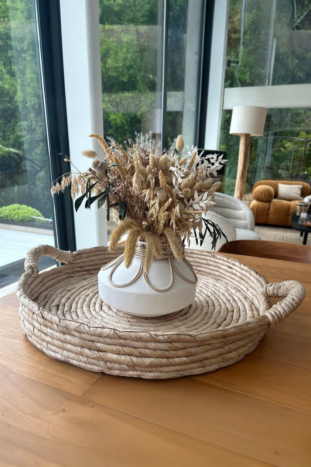 Dounia - Plateau Rond En Fibres - Fibres D'Abaca