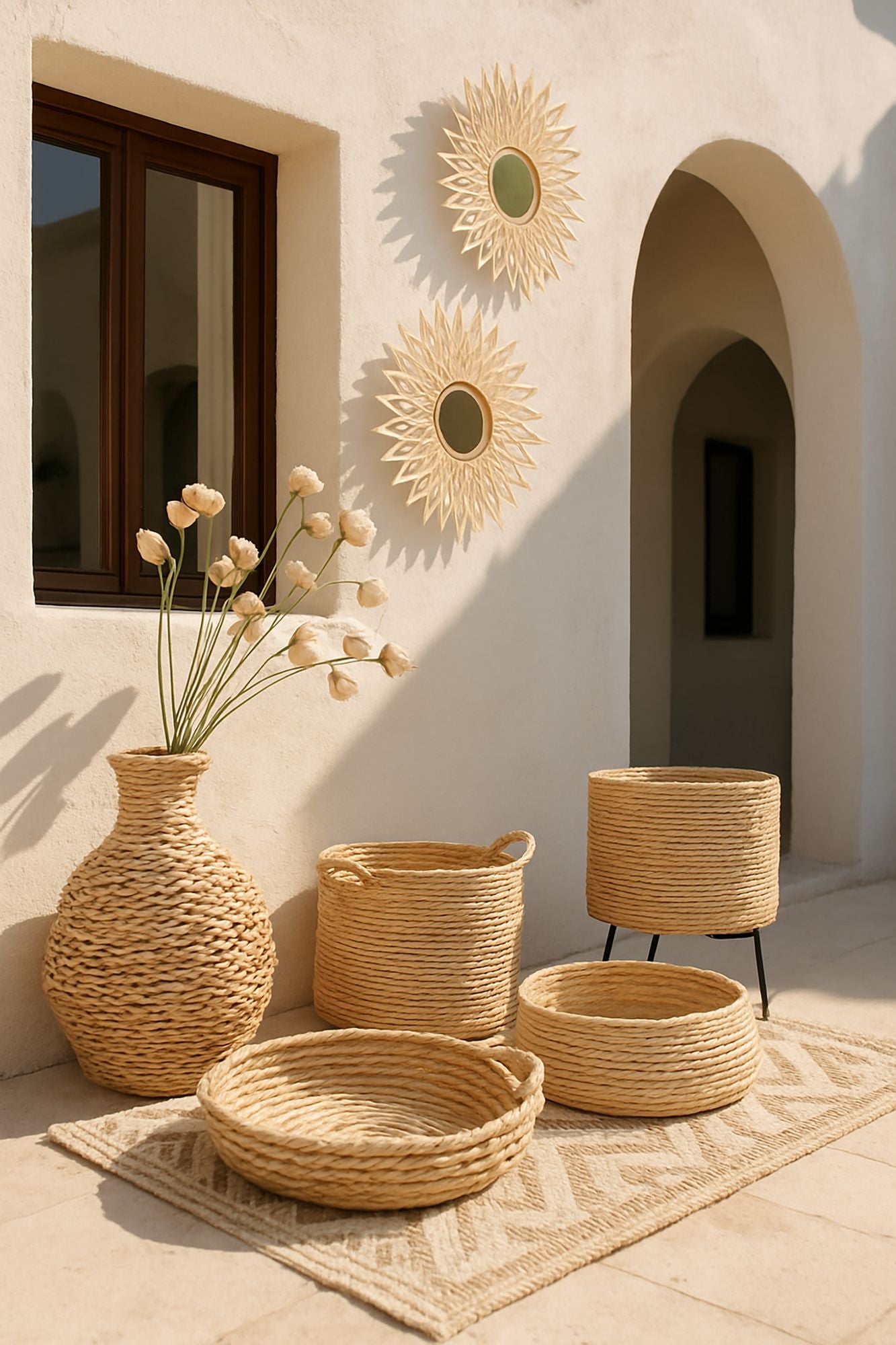 Dounia - Panier Rond - Fibres D'Abaca