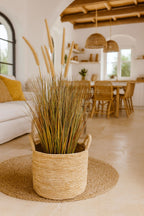 Abir Basket In Abaca With Hand-Woven Handles