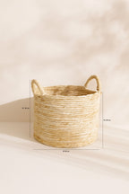 Abir Basket In Abaca With Hand-Woven Handles