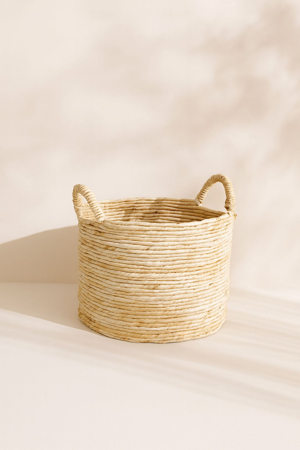 Abir Basket In Abaca With Hand-Woven Handles