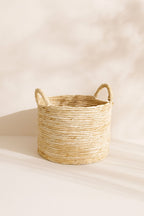 Abir Basket In Abaca With Hand-Woven Handles