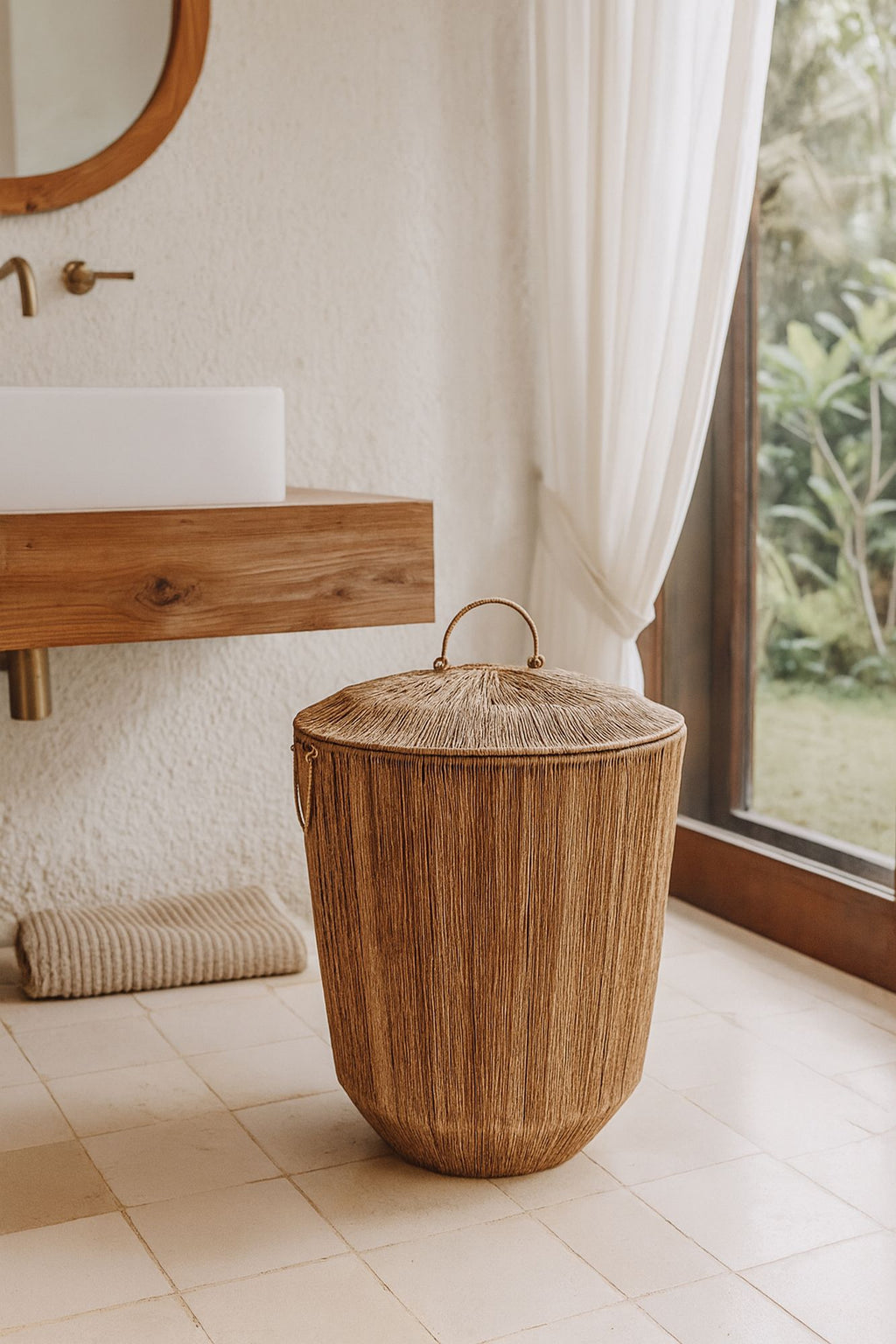Sibu Basket - Natural Jute With Lid And Handles