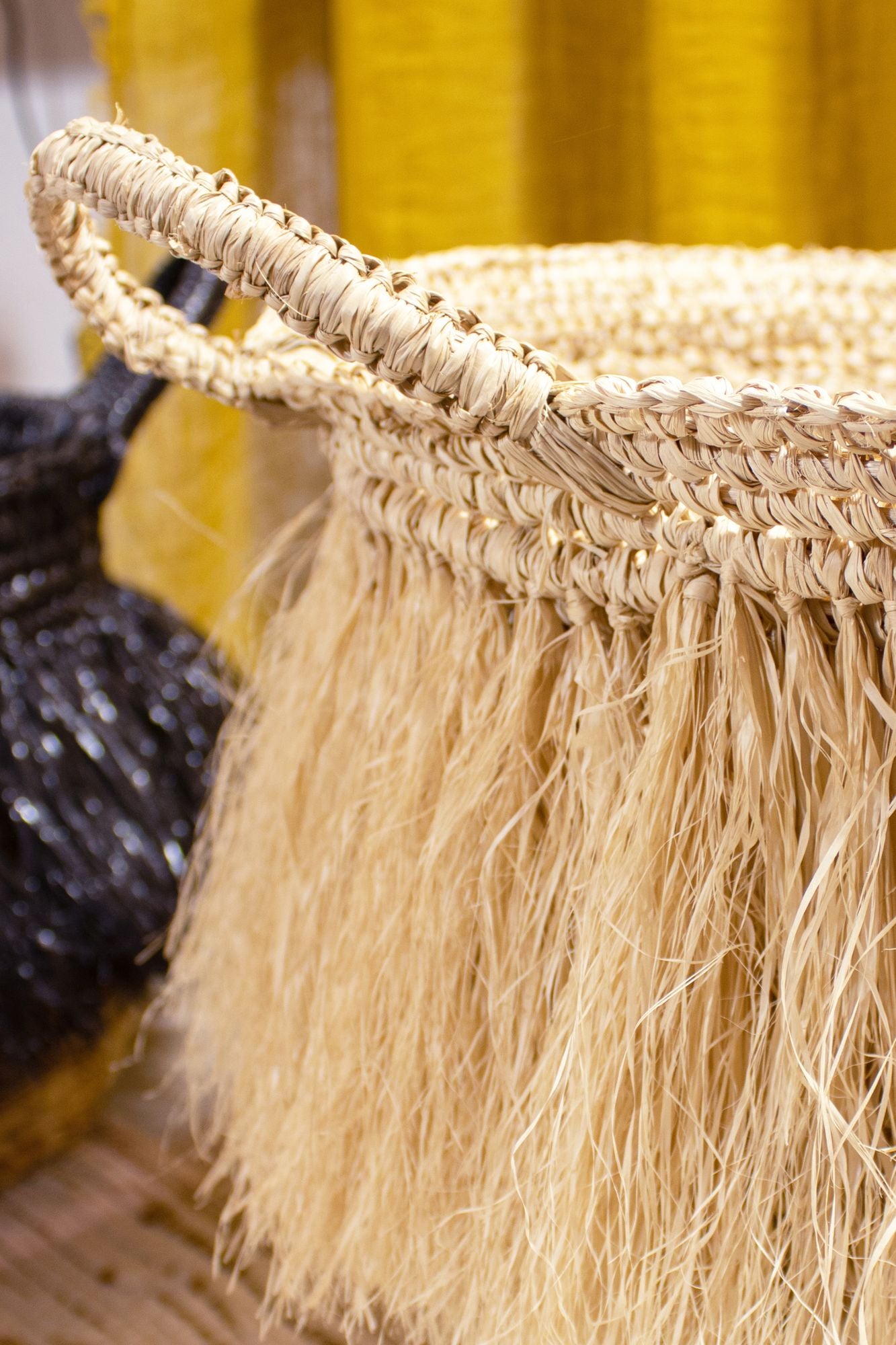 Luys - Panier À Franges - Raphia - Naturel