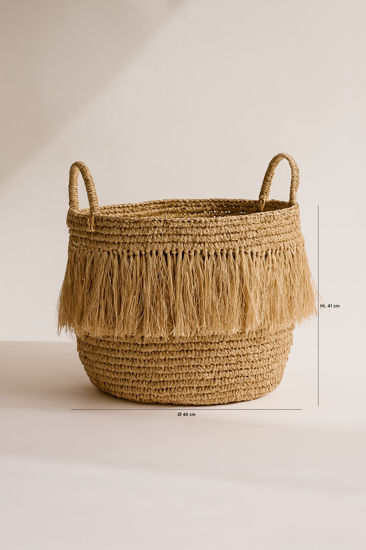 Luys - Cesto Con Flecos - Rafia - Natural
