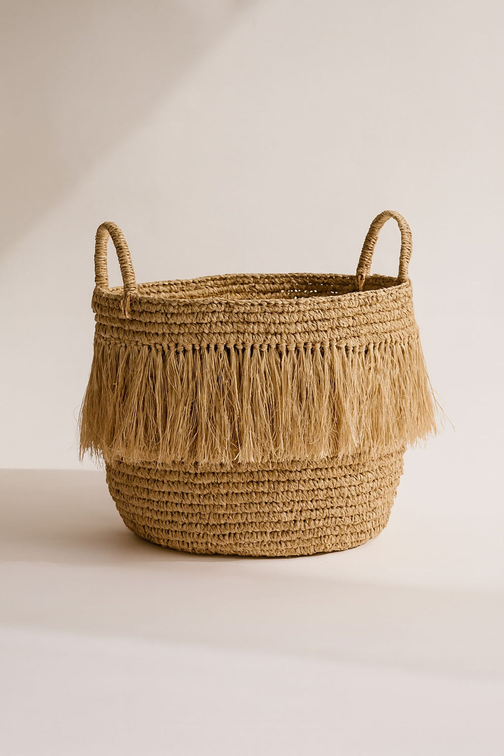 Luys - Panier À Franges - Raphia - Naturel