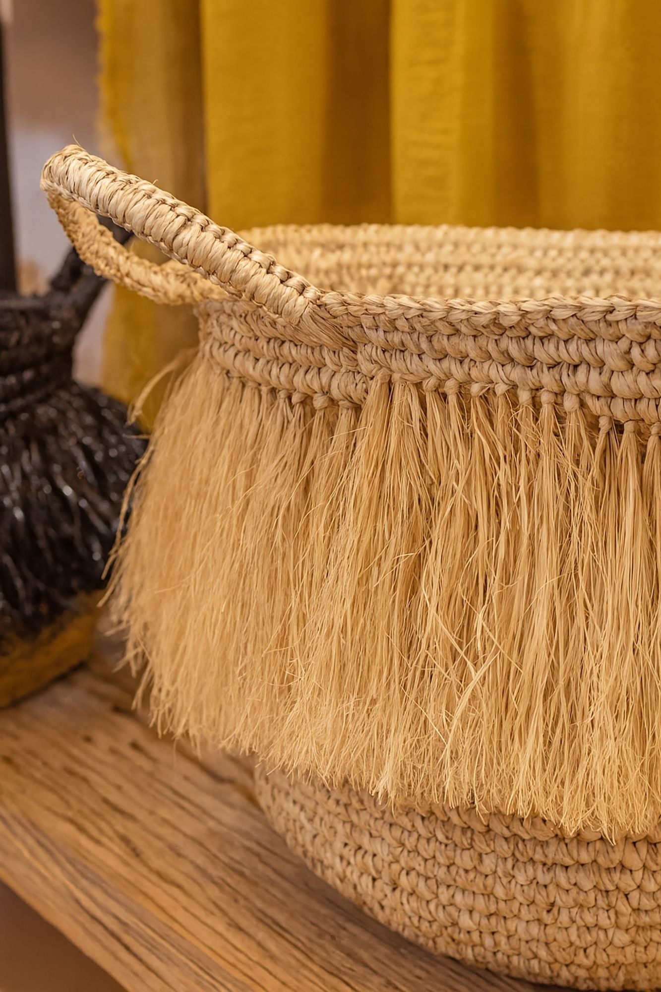 Luys - Panier A Franges - Raphia - Naturel