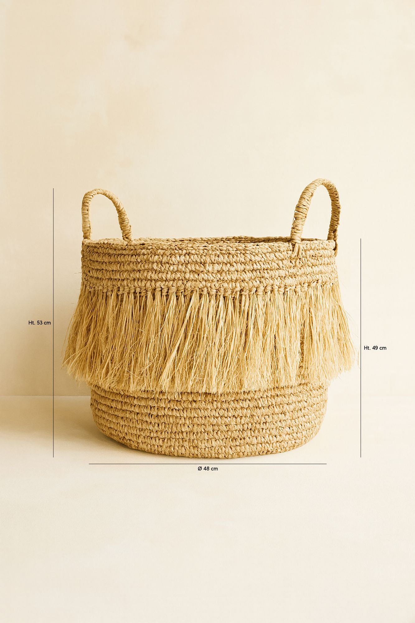 Luys - Panier A Franges - Raphia - Naturel