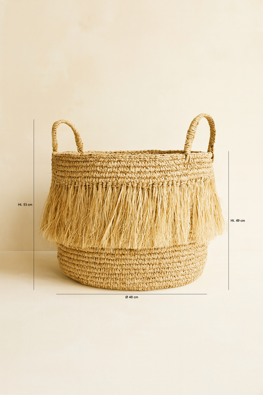 Luys - Cesta con Flecos - Rafia - Natural
